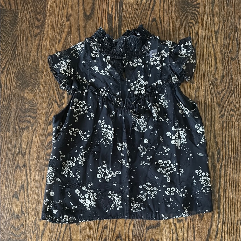 Floral Black Kids Top